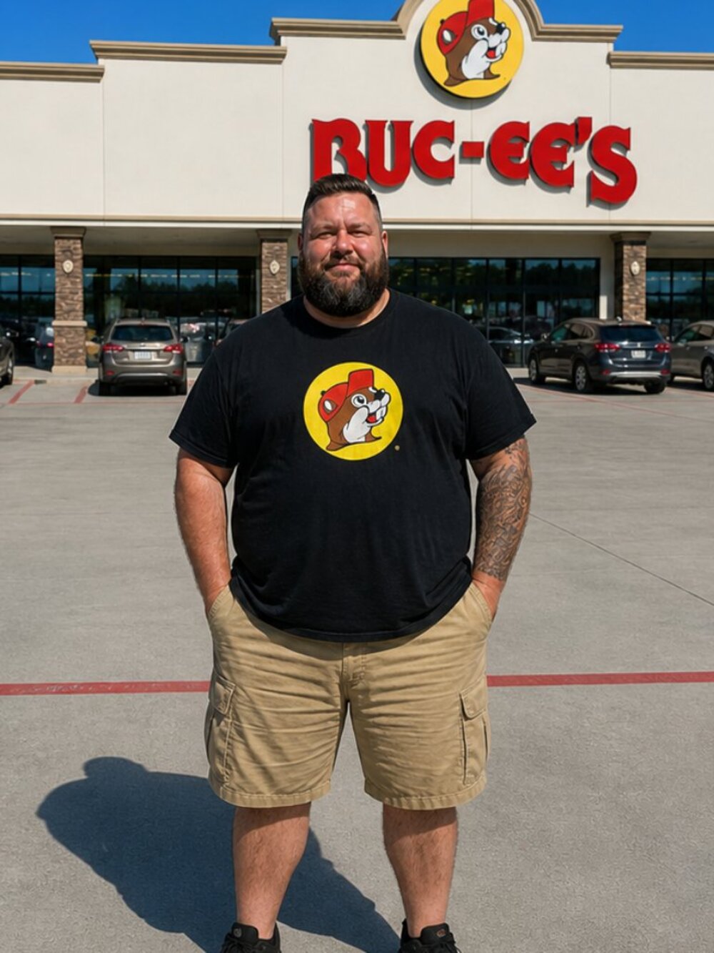 Men's - Buc-ee's Black T-Shirt "Peace Love Buc-ee's" Graphic - Sz 2XL